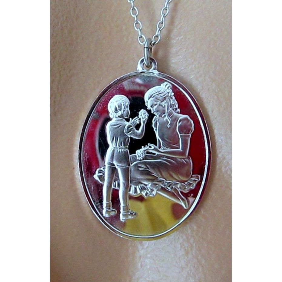 Vtg Franklin Mint Mother's Day Medallion Collectable .925 Sterling New Condition